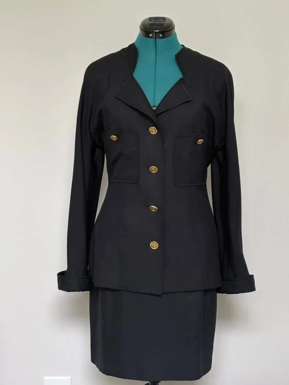 CHANEL Vintage Black Silk Suit - early 1990’s